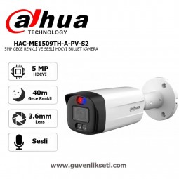 Dahua HAC-ME1509TH-A-PV-S2 5mp Gece Renkli ve Sesli AHD HDCVI Bullet Kamera